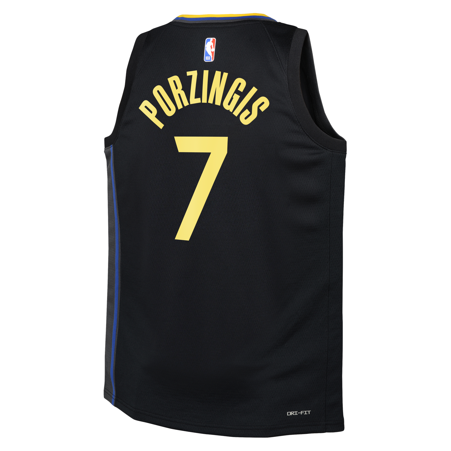 Kristaps Porziņģis Golden State Warriors Statement Edition Swingman Jersey - Black - Youth