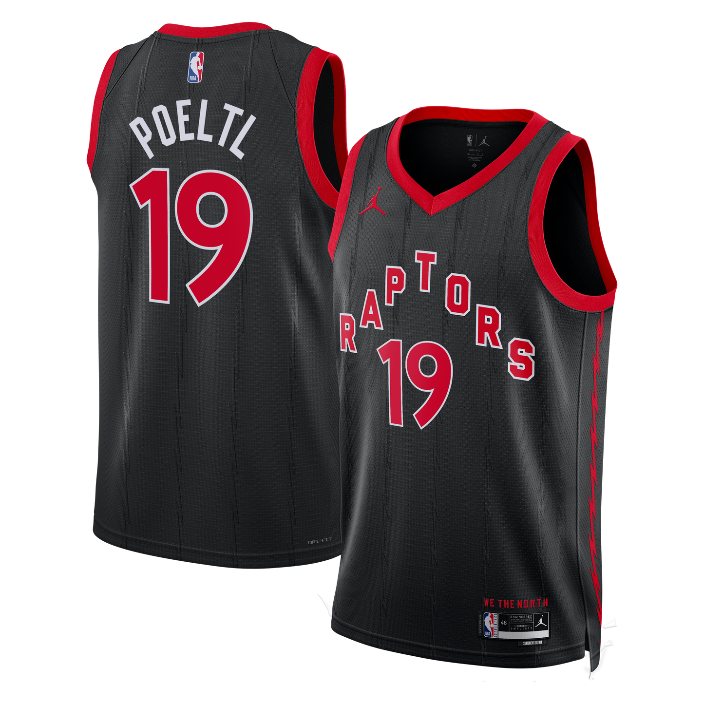 Jakob Poeltl Toronto Raptors Statement Edition Swingman Jersey - Black - Unisex