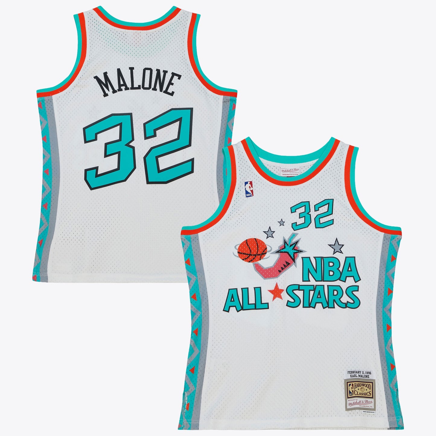 Karl Malone Utah Jazz 1996 All-Star Authentic Swingman Jersey - White
