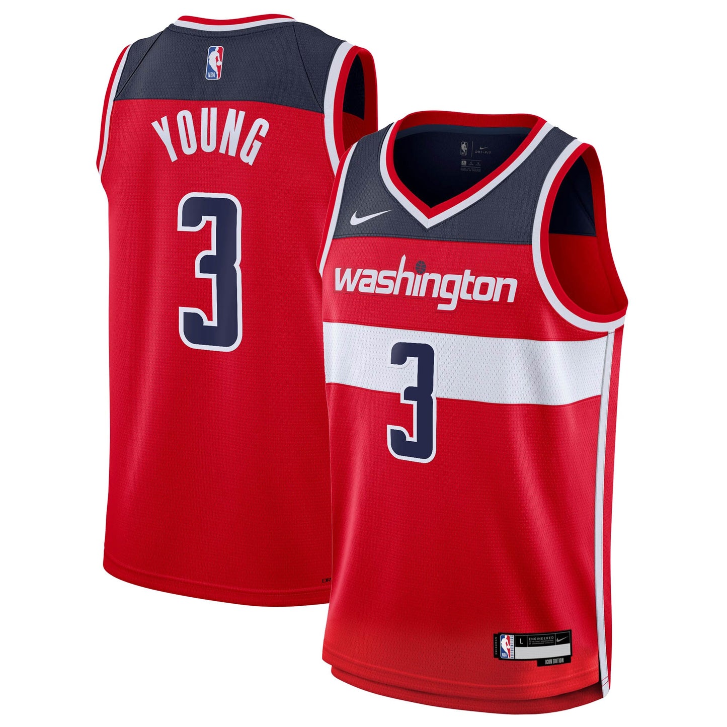 Trae Young Washington Wizards Icon Edition Swingman Jersey - Red - Youth