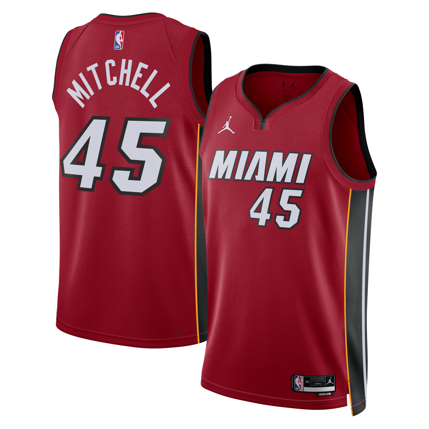 Davion Mitchell Miami Heat Statement Edition Swingman Jersey - Red - Unisex