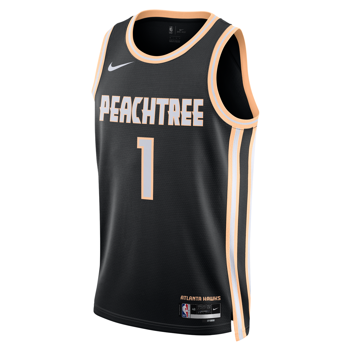 Jalen Johnson Atlanta Hawks 2025/26 City Edition Swingman Jersey - Black - Unisex