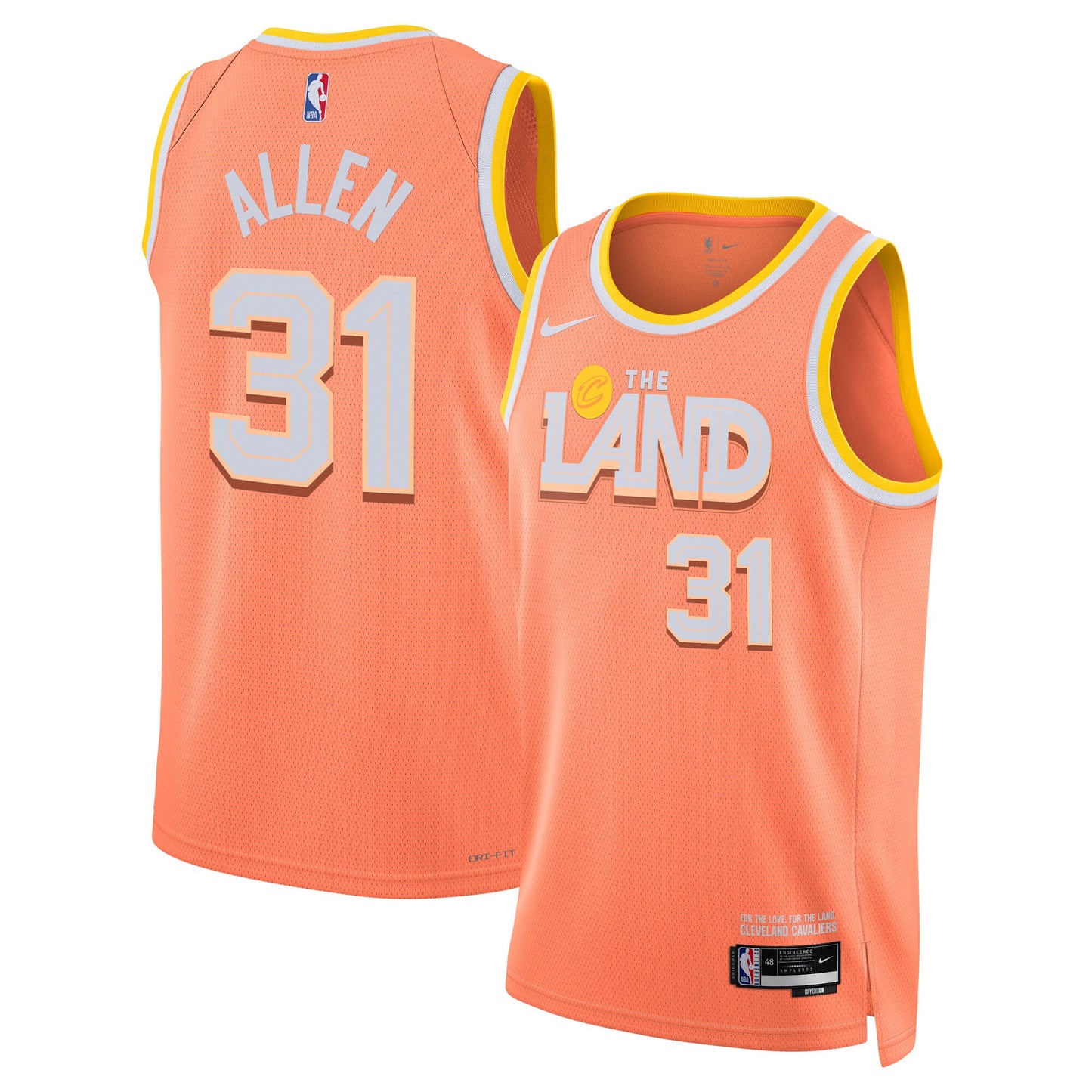Jarrett Allen Cleveland Cavaliers 2025/26 City Edition Swingman Jersey - Orange - Unisex
