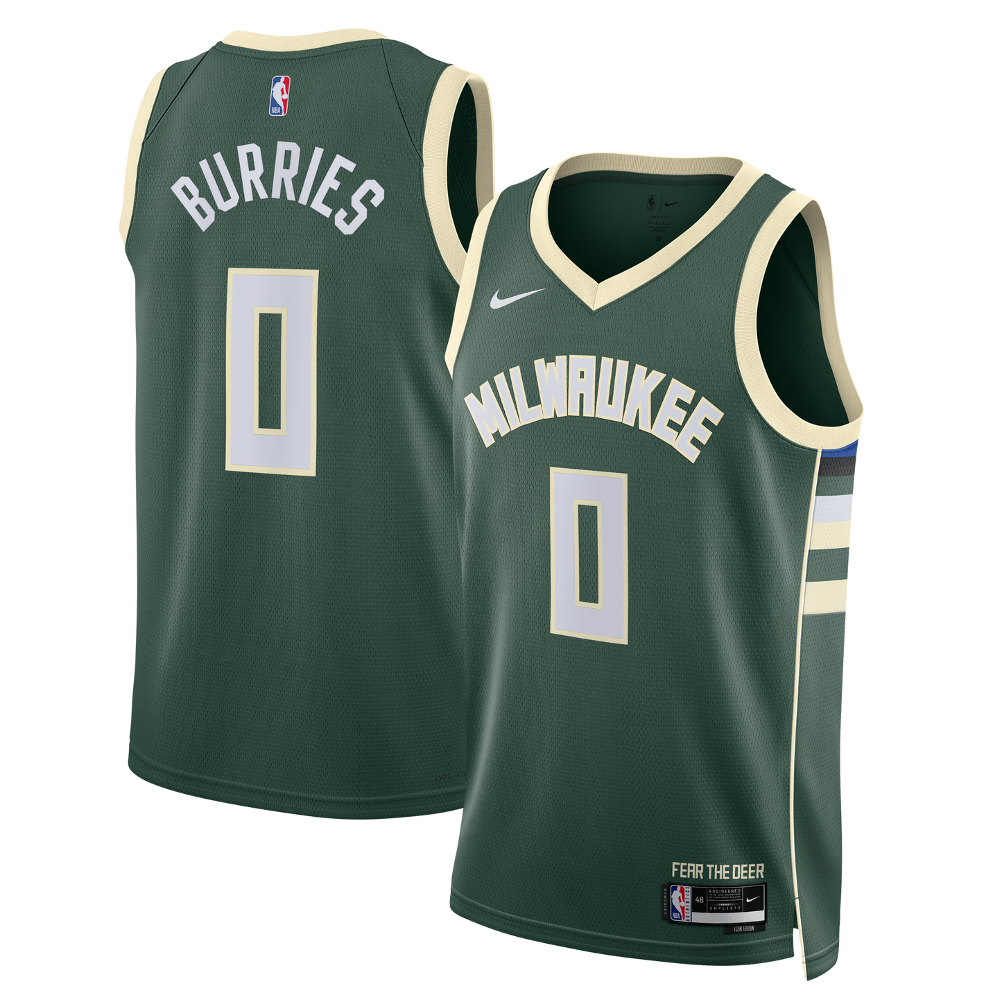 Brayden Burries Milwaukee Bucks Swingman Icon Jersey - Green - Unisex