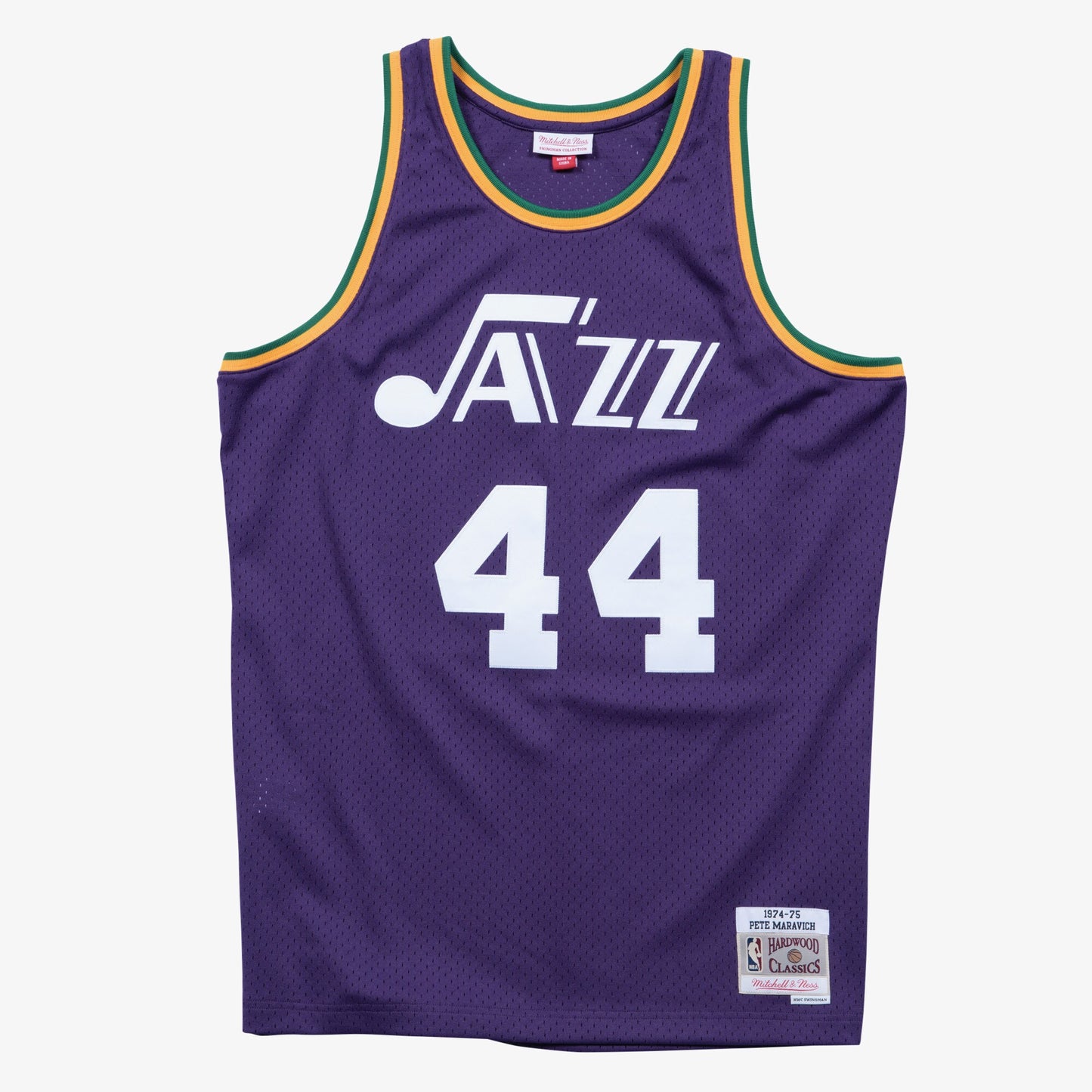 Pete Maravich New Orleans Jazz 1974 Authentic Swingman Road Jersey - Purple
