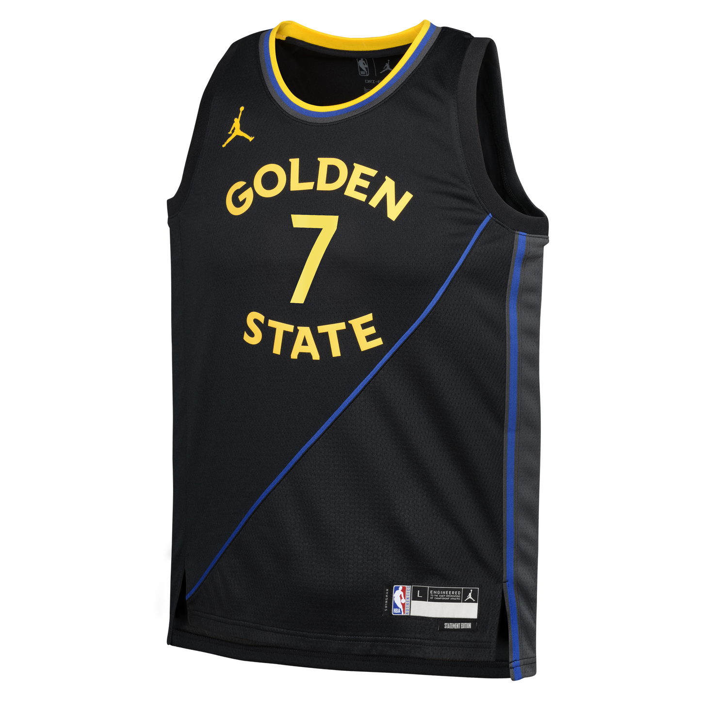 Kristaps Porziņģis Golden State Warriors Statement Edition Swingman Jersey - Black - Youth