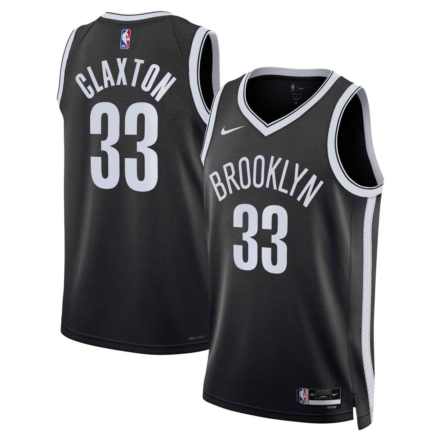 Nic Claxton Brooklyn Nets Icon Edition Swingman Jersey - Black - Unisex