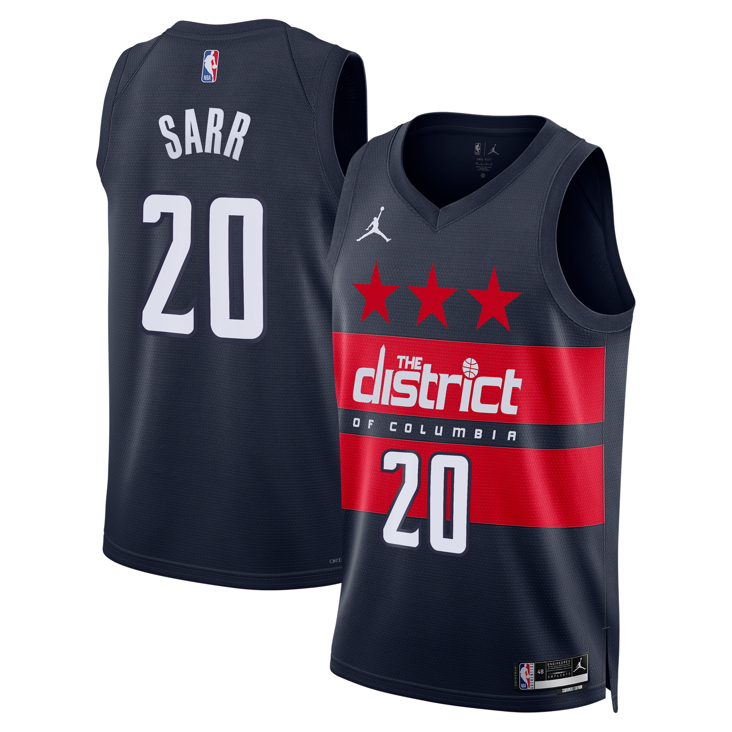 Alex Sarr Washington Wizards Statement Edition Swingman Jersey - Navy - Mens