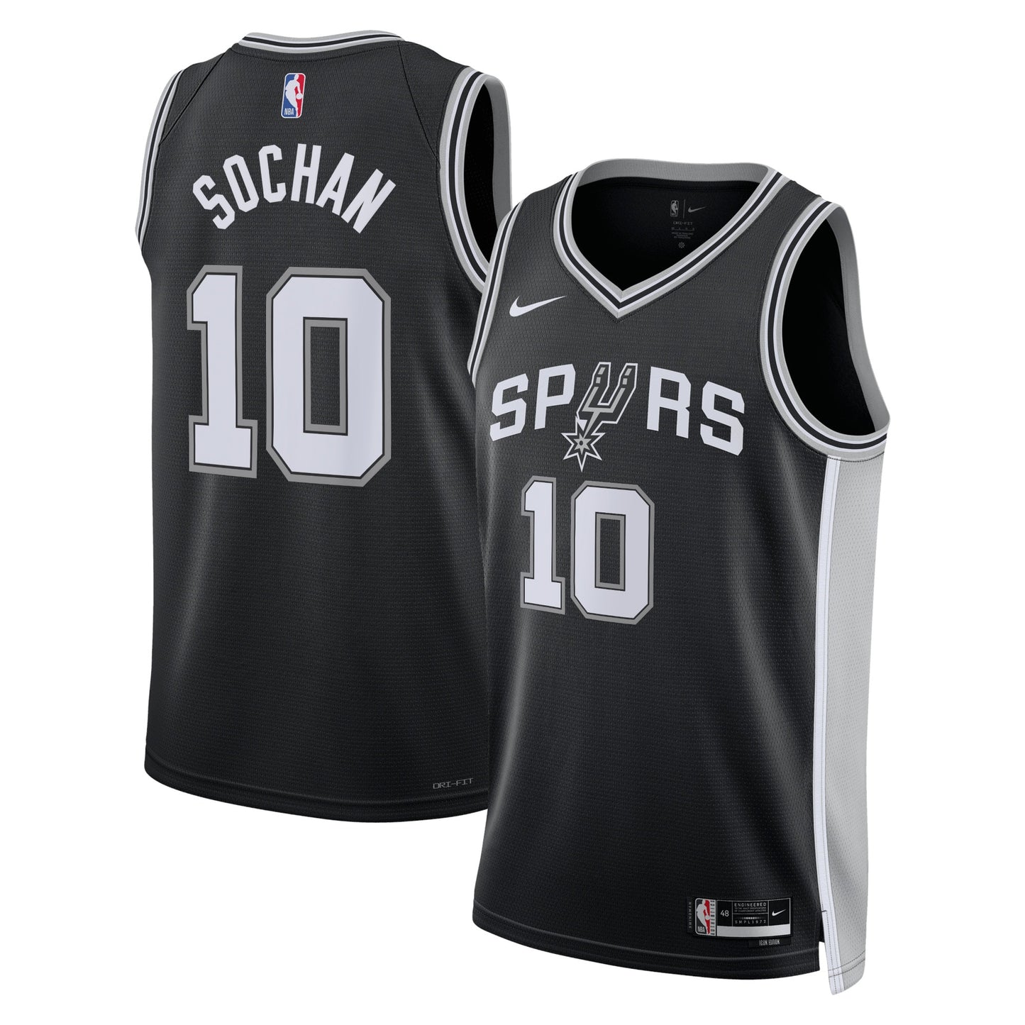 Jeremy Sochan San Antonio Spurs Icon Edition Swingman Jersey - Black - Unisex