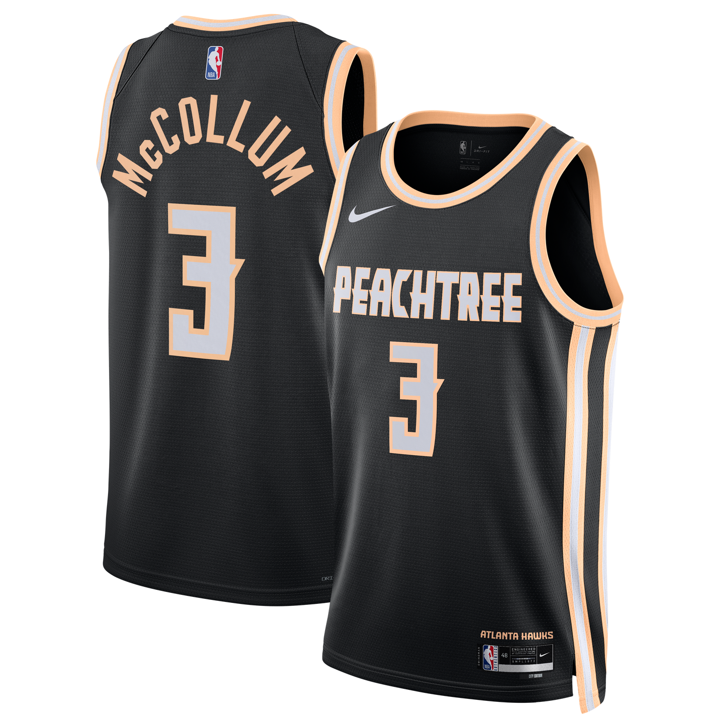 CJ McCollum Atlanta Hawks 2025/26 City Edition Swingman Jersey - Black - Unisex