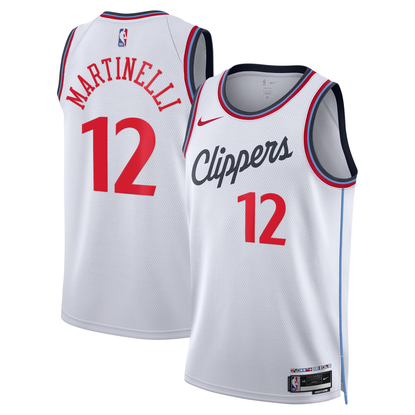Nick Martinelli Los Angeles Clippers Association Edition Replica Swingman Jersey - White - Unisex