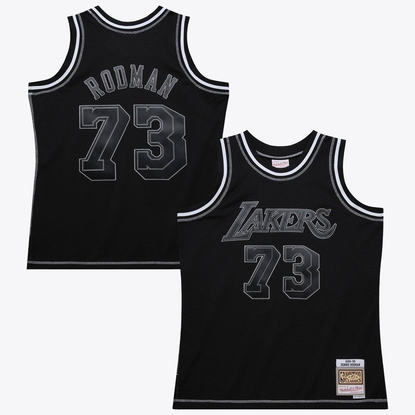 Dennis Rodman Los Angeles Lakers 1998 Contrast 2K Swingman Jersey - Black