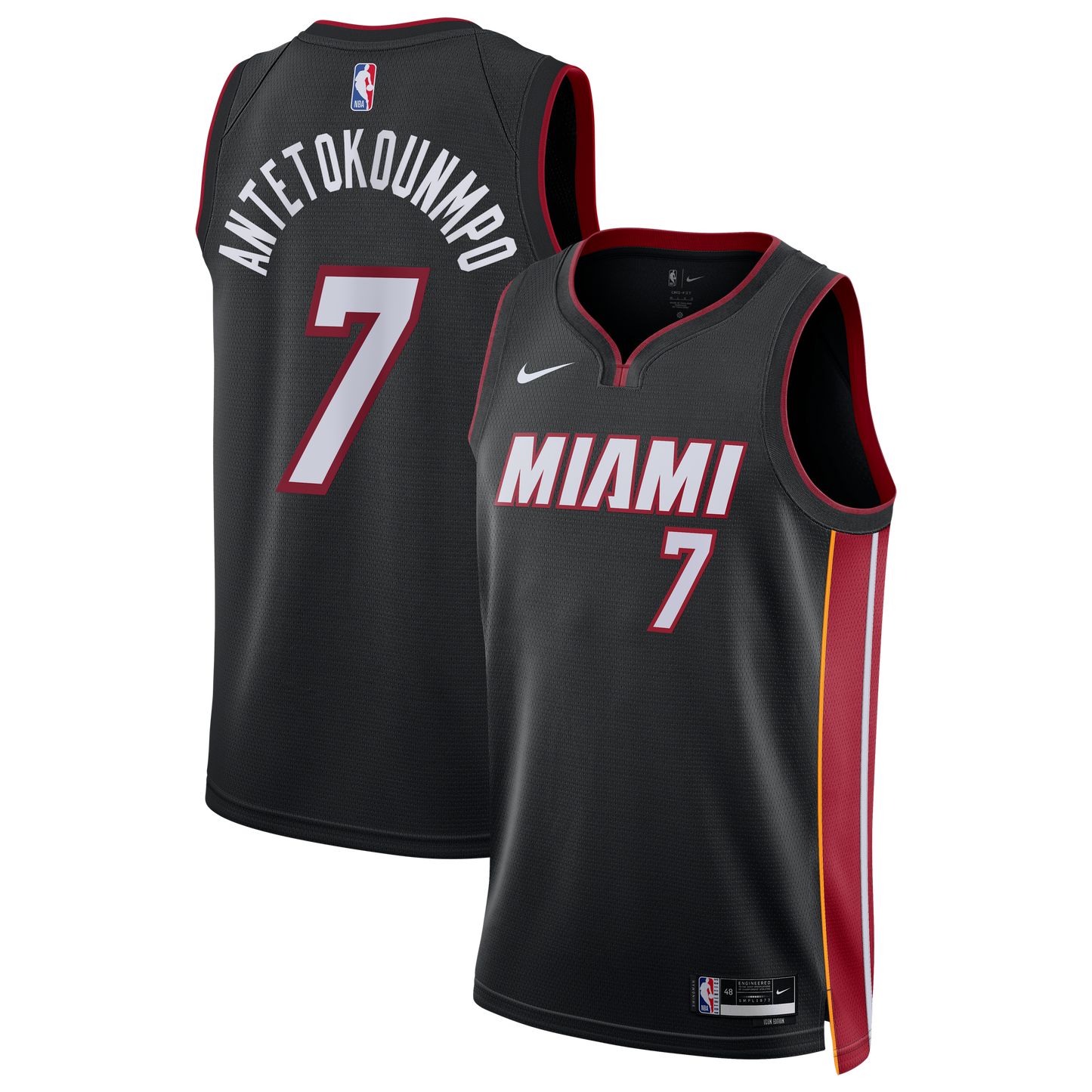 Giannis Antetokounmpo Miami Heat Icon Edition Swingman Jersey - Black - Unisex