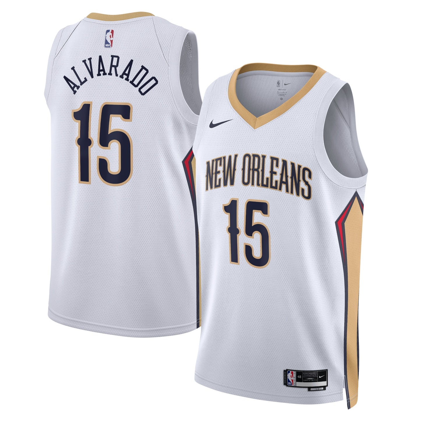 Jose Alvarado New Orleans Pelicans Association Edition Swingman Jersey - White - Unisex