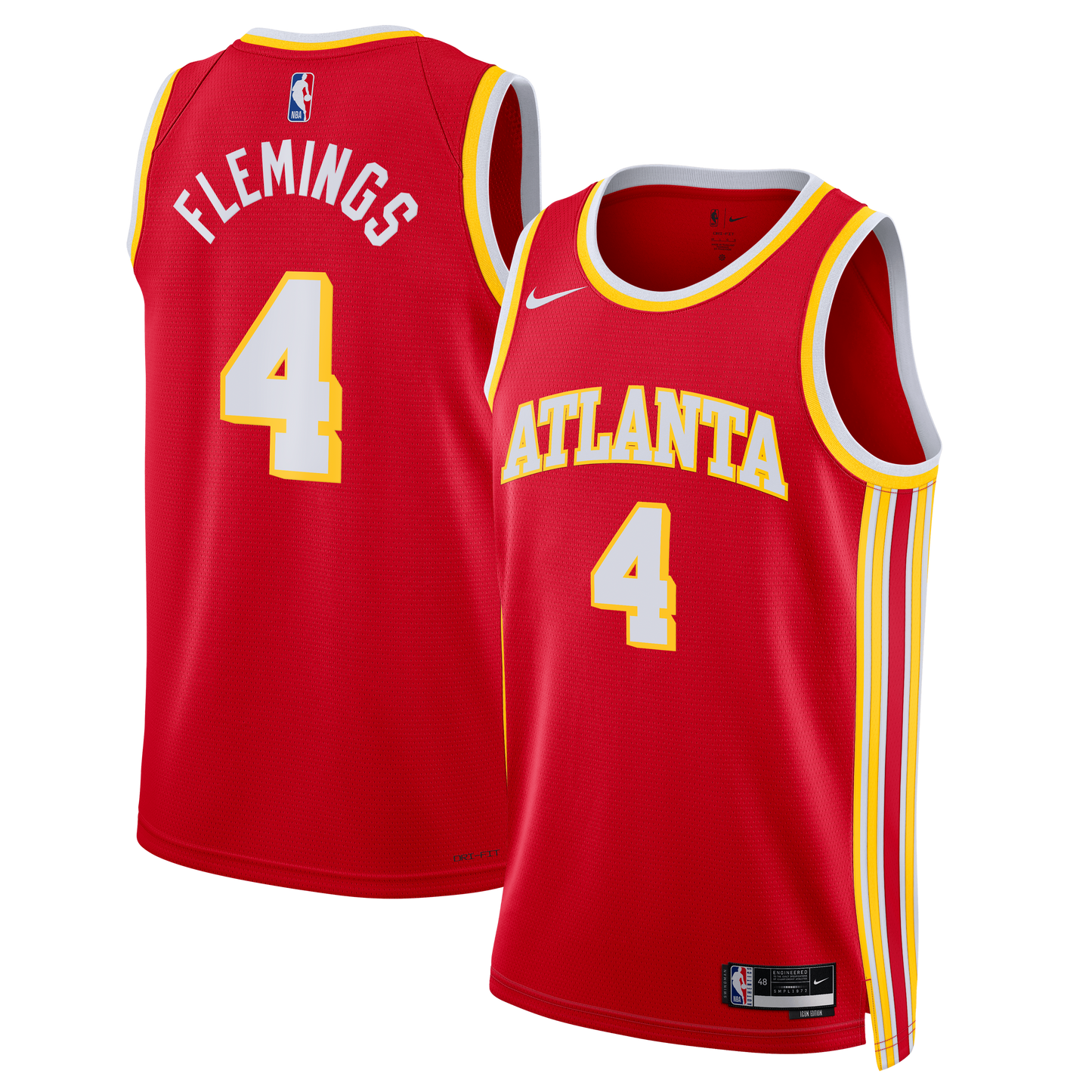 Kingston Flemings Atlanta Hawks Swingman Icon Jersey - Red - Unisex