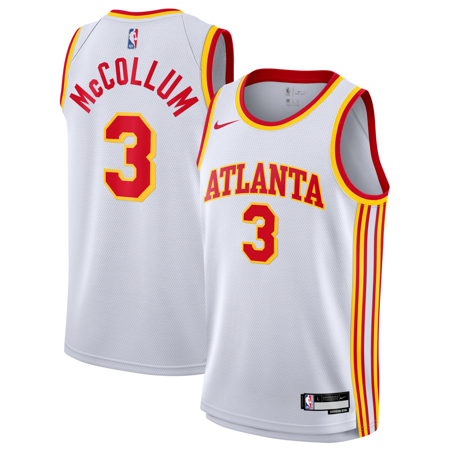CJ McCollum Atlanta Hawks Association Edition Swingman Jersey - White - Youth