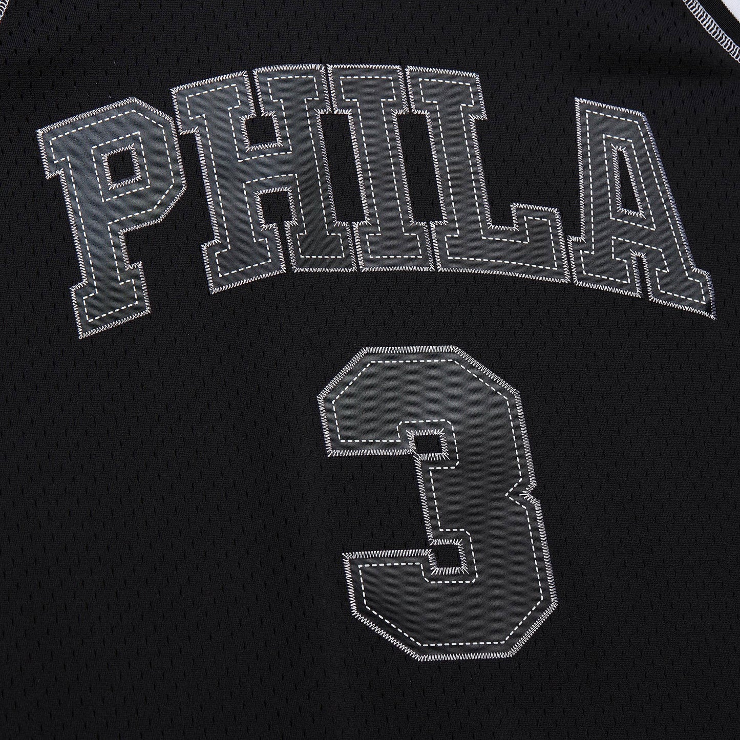 Allen Iverson Philadelphia 76ers 1996 Contrast 2K Swingman Jersey - Black
